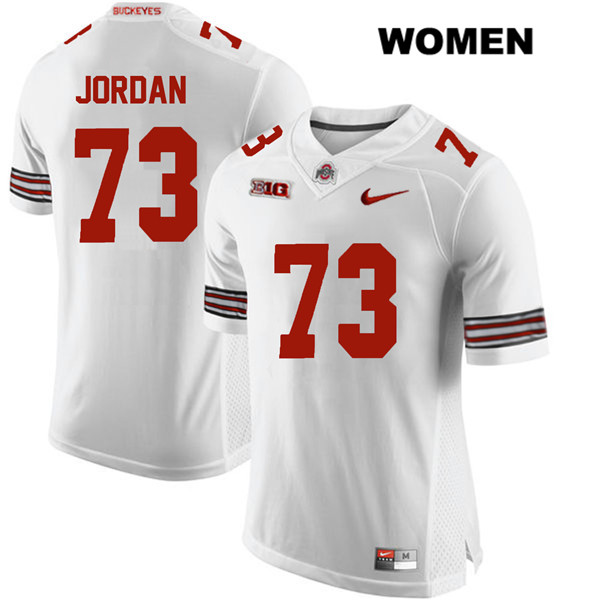 Ohio State Buckeyes Women's Michael Jordan #73 White Authentic Nike College NCAA Stitched Football Jersey EM19Y75BO